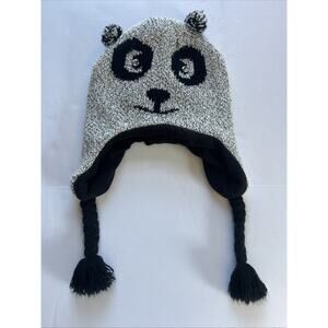 Women’s Knit Winter Grey Panda Hat One Size